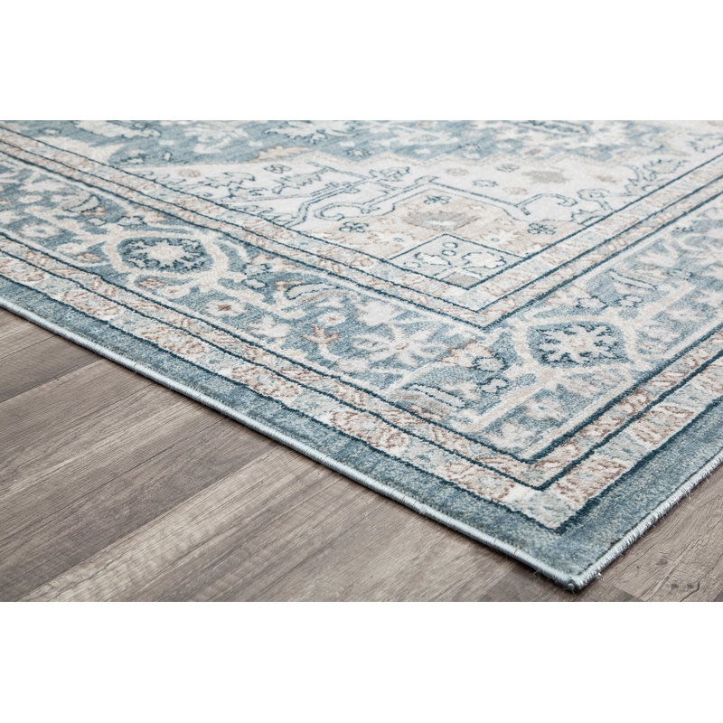 World Menagerie Lemont Oriental Blue Area Rug & Reviews Wayfair